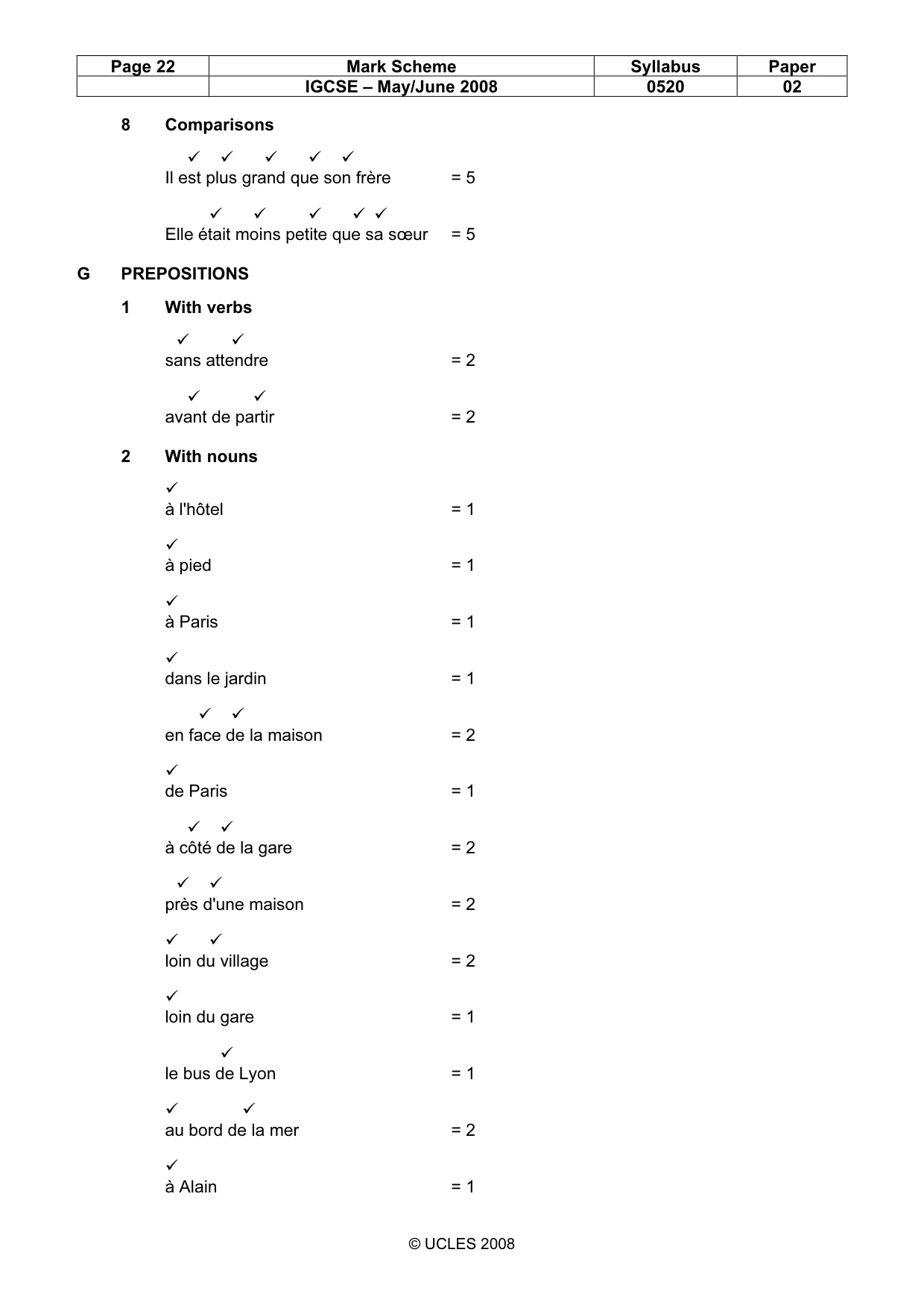 Mark scheme, page 22 of 31