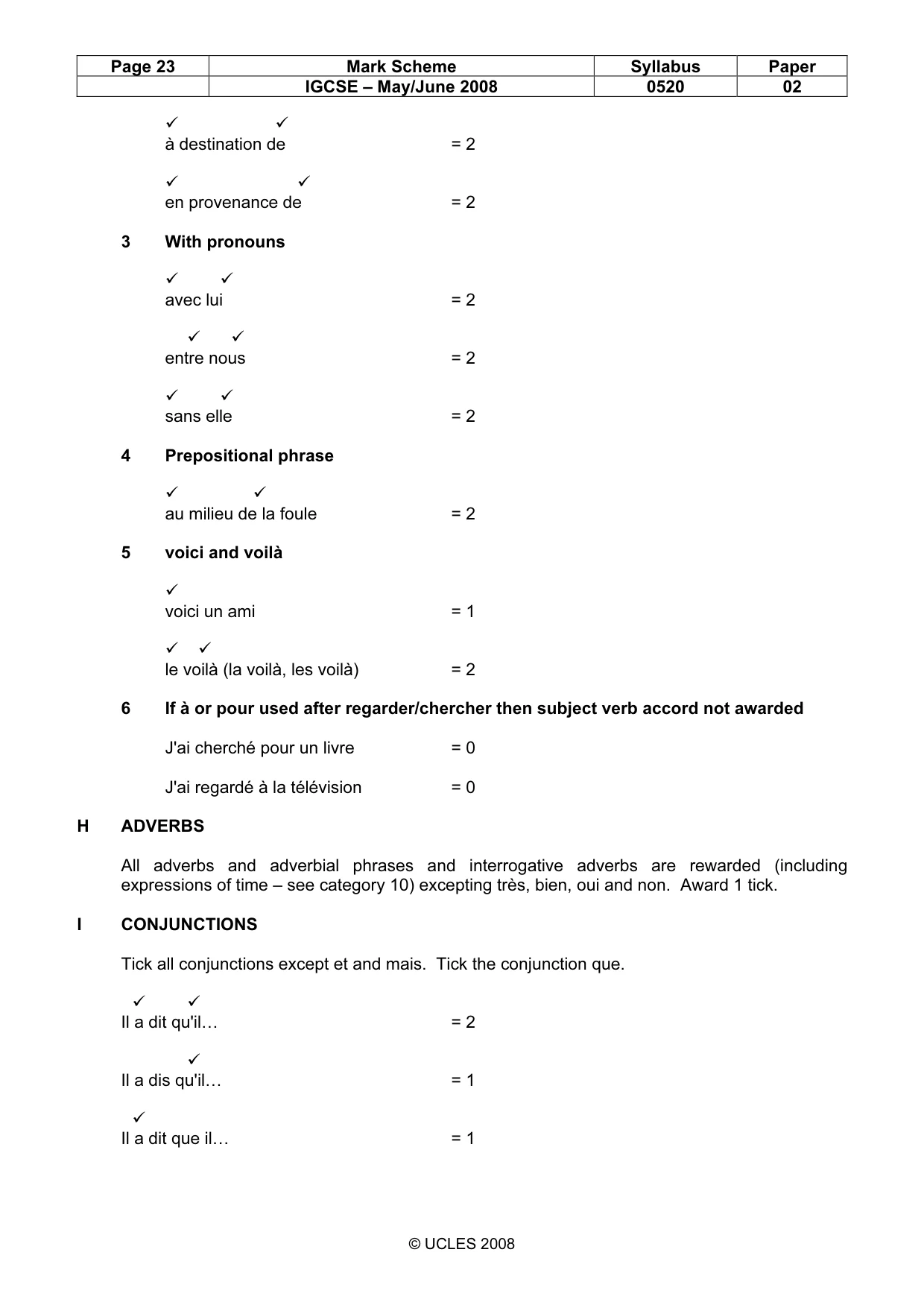 Mark scheme, page 23 of 31