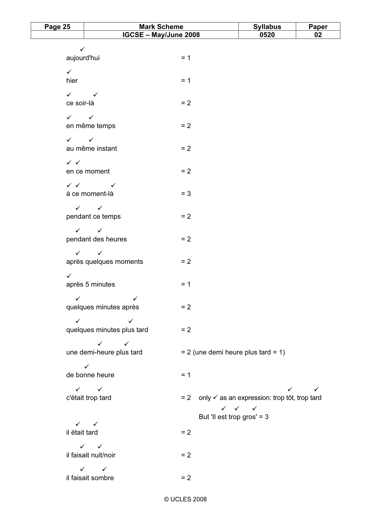 Mark scheme, page 25 of 31