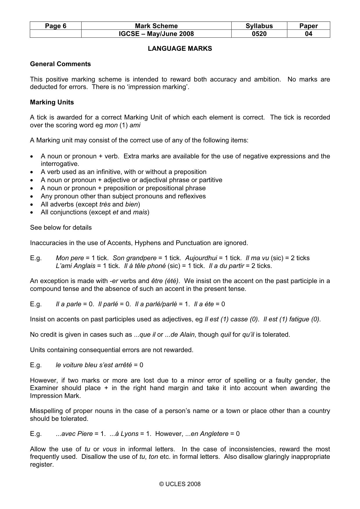 Mark scheme, page 6 of 16