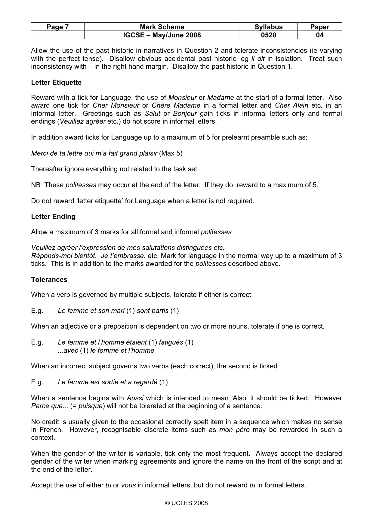 Mark scheme, page 7 of 16