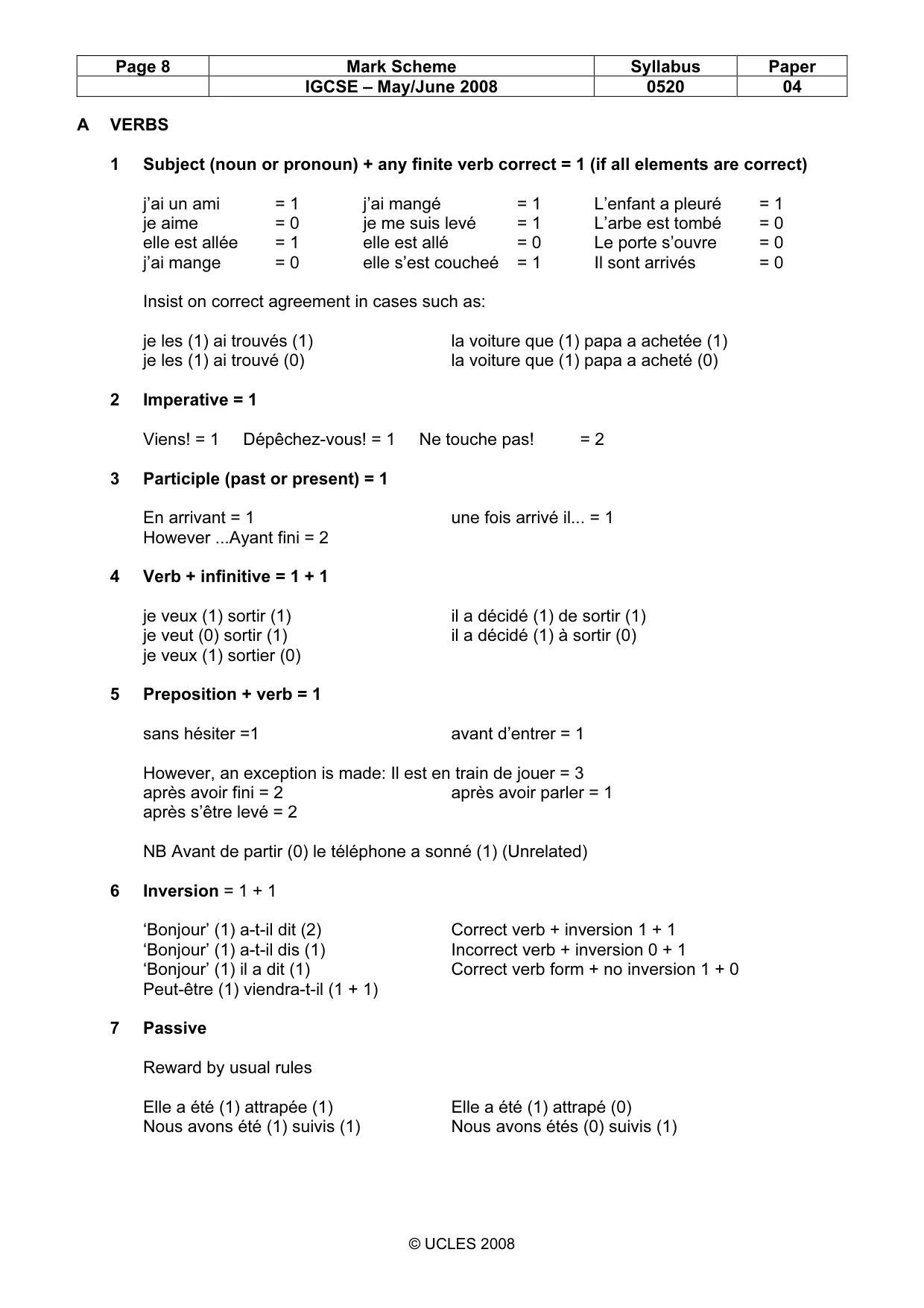 Mark scheme, page 8 of 16