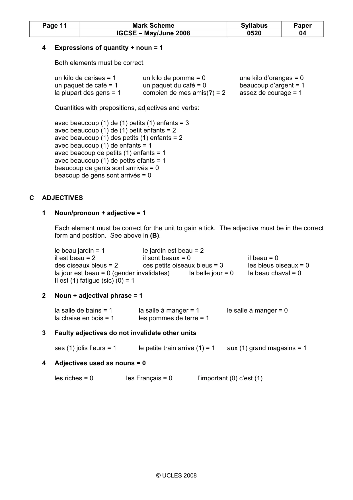 Mark scheme, page 11 of 16