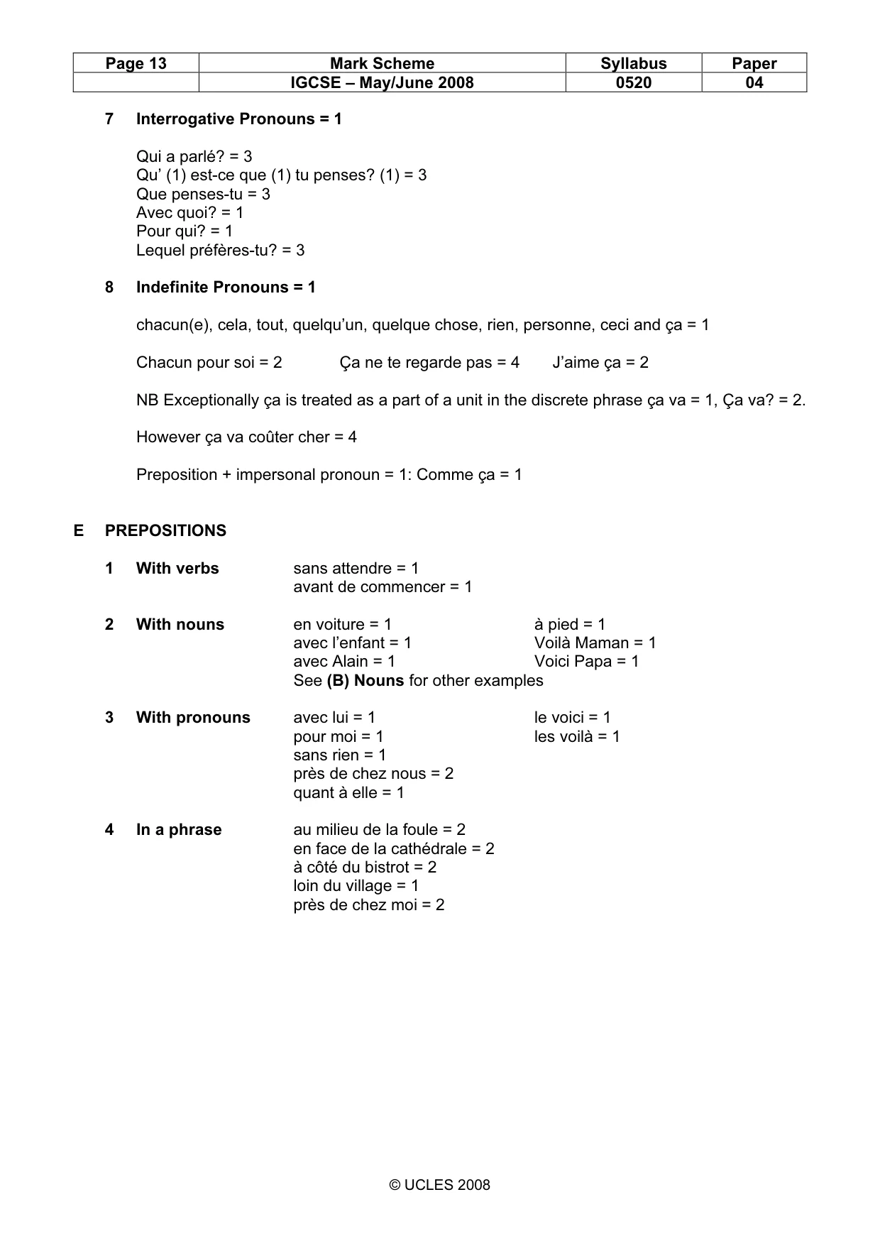 Mark scheme, page 13 of 16