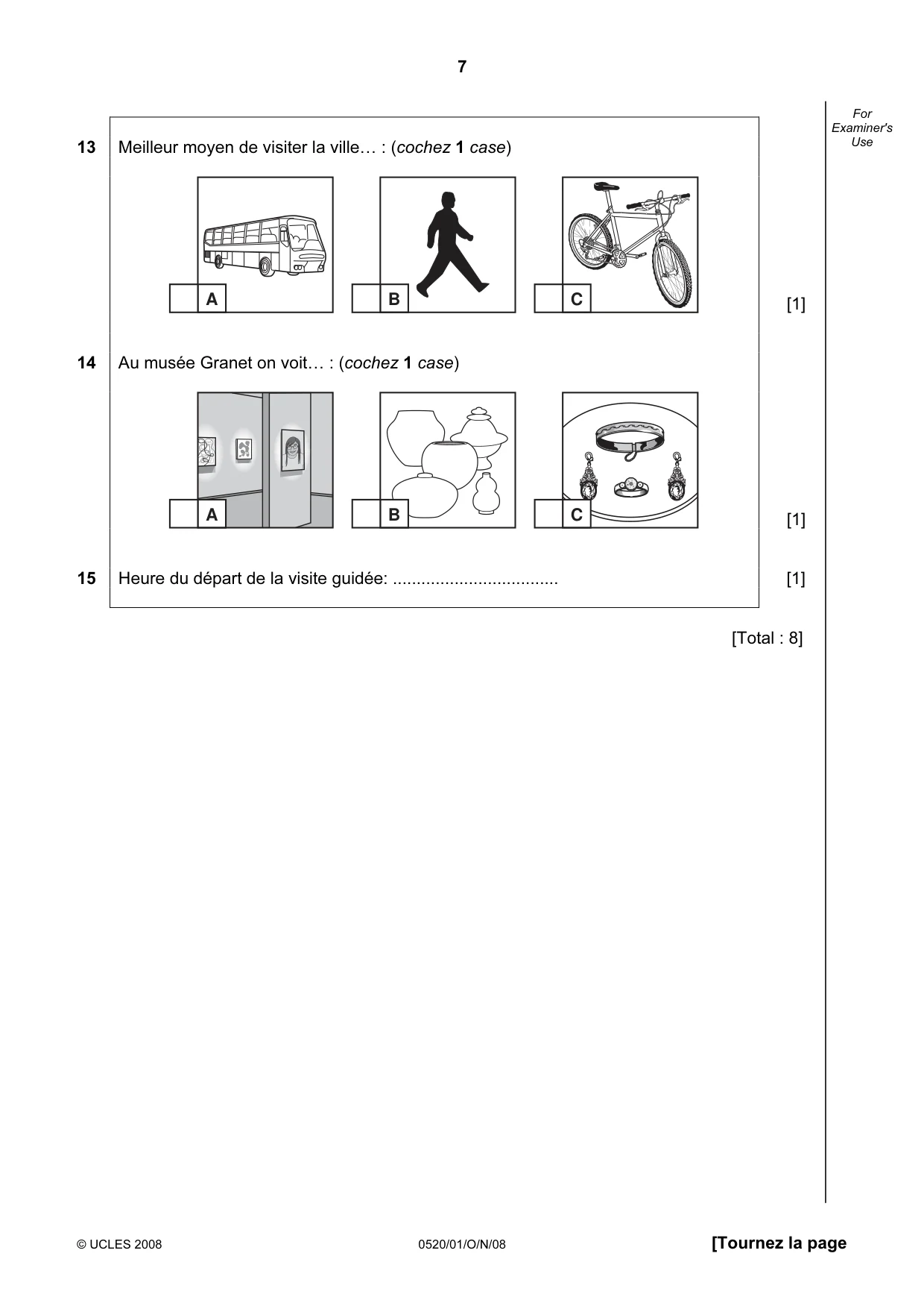 Cambridge IGCSE French - Foreign Language 0520 2008 Oct/Nov Paper 1 · Variant 0 question paper, page 7 of 12