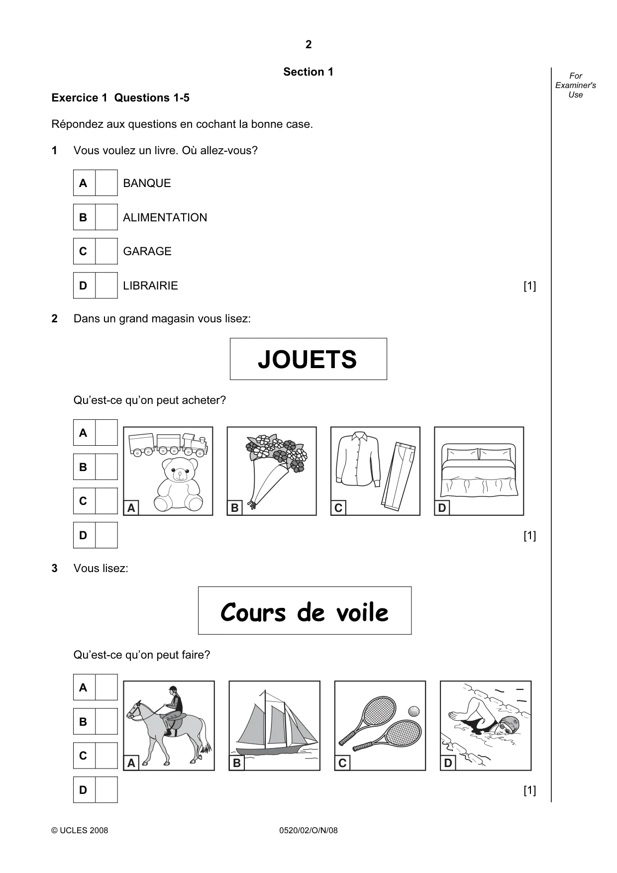Cambridge IGCSE French - Foreign Language 0520 2008 Oct/Nov Paper 2 · Variant 0 question paper, page 2 of 16