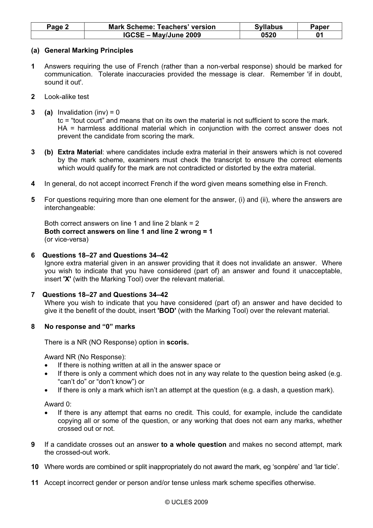 Mark scheme, page 2 of 19