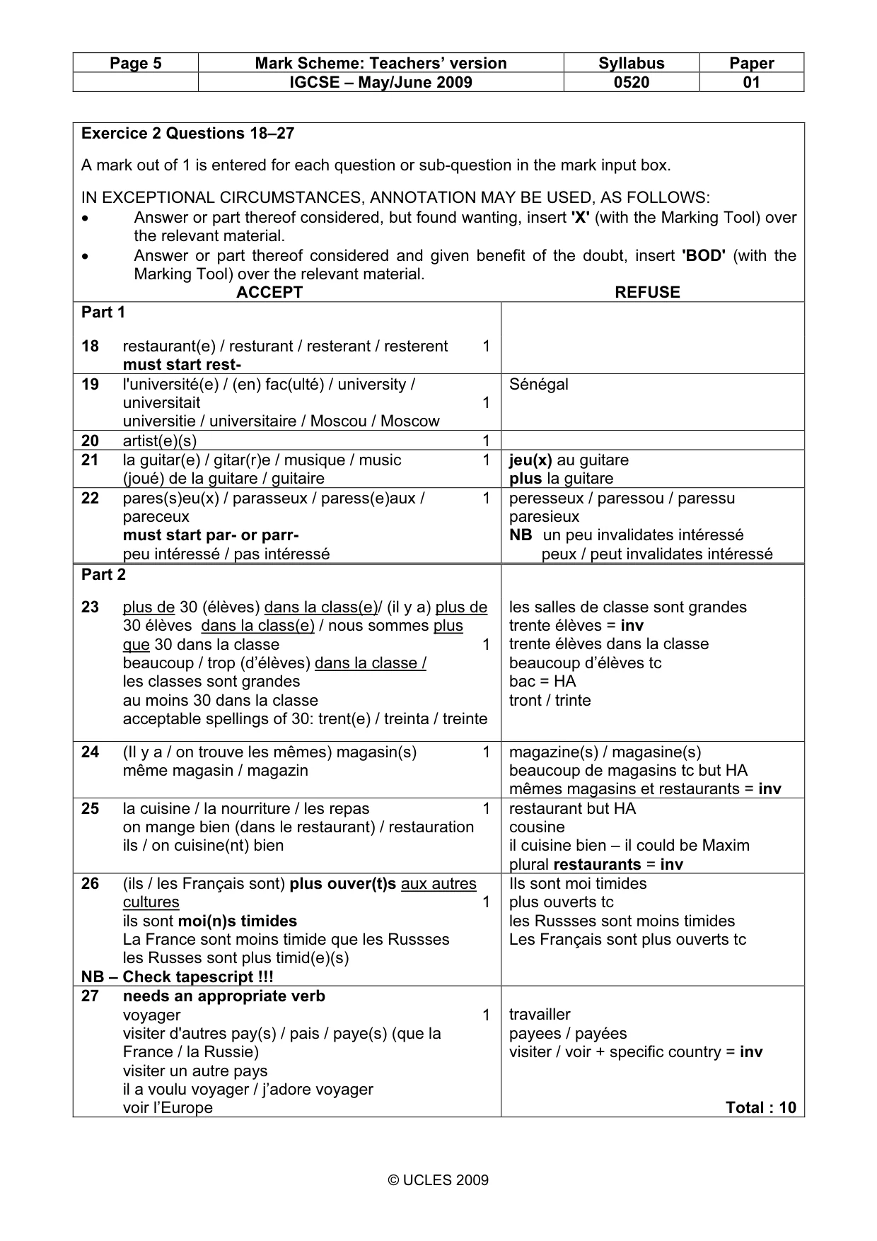 Mark scheme, page 5 of 19