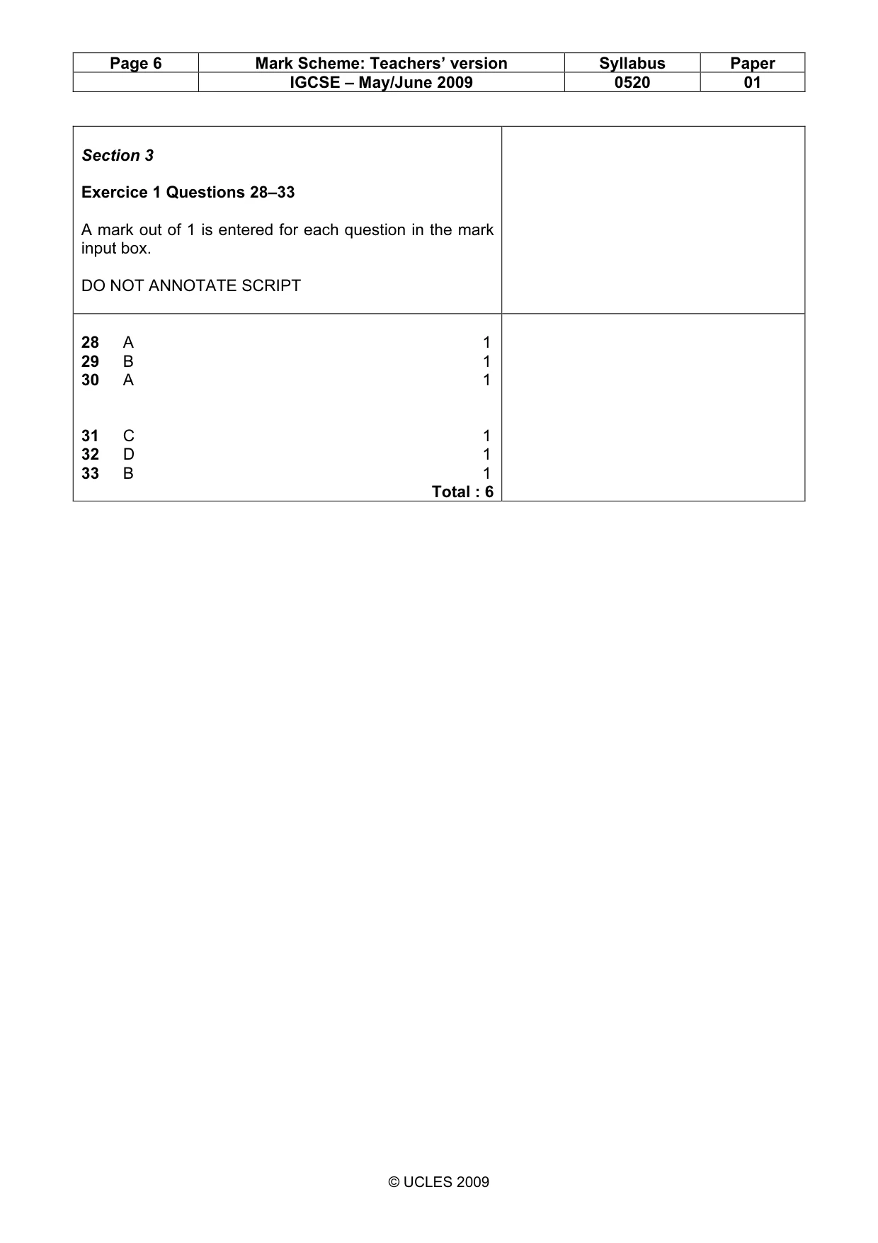 Mark scheme, page 6 of 19