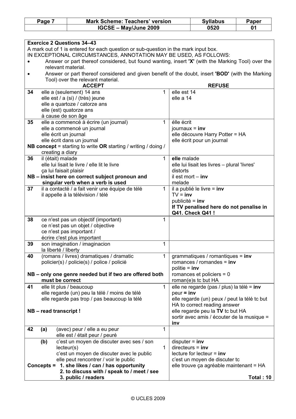 Mark scheme, page 7 of 19