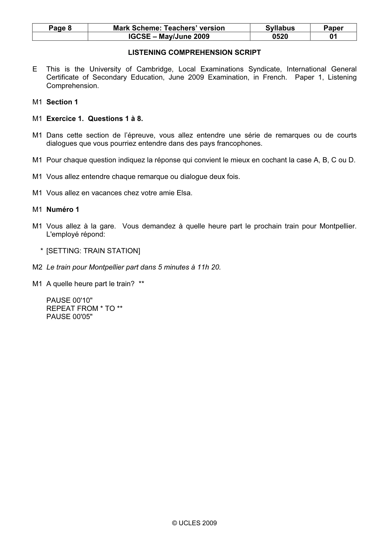 Mark scheme, page 8 of 19
