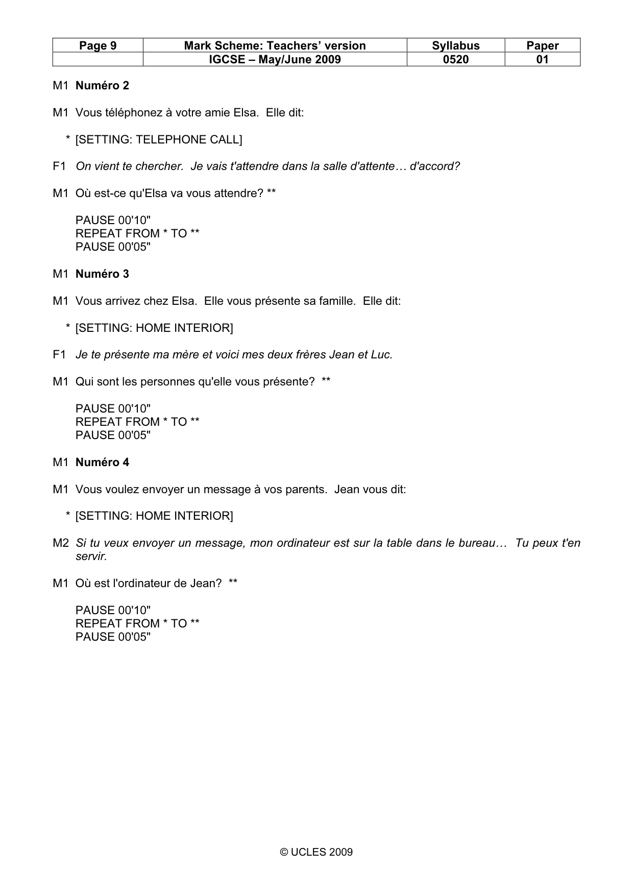 Mark scheme, page 9 of 19