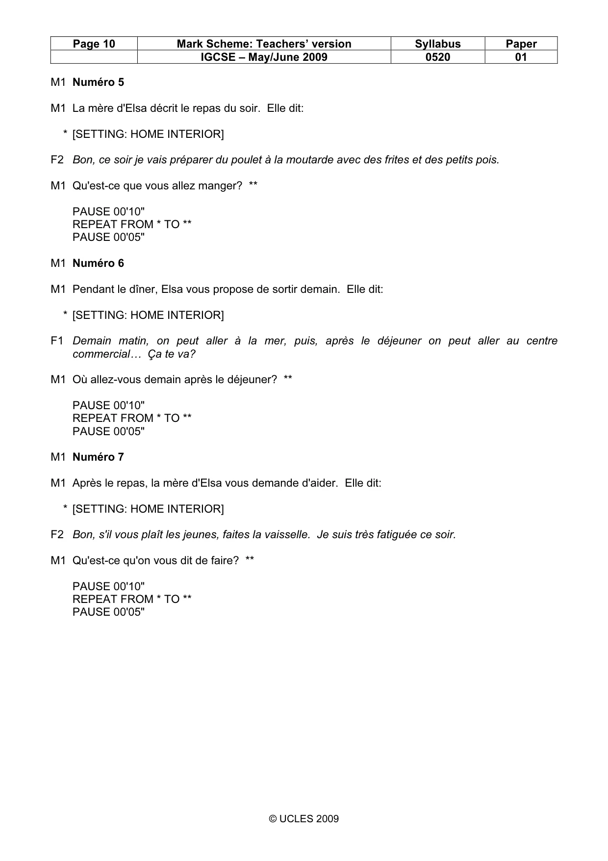 Mark scheme, page 10 of 19