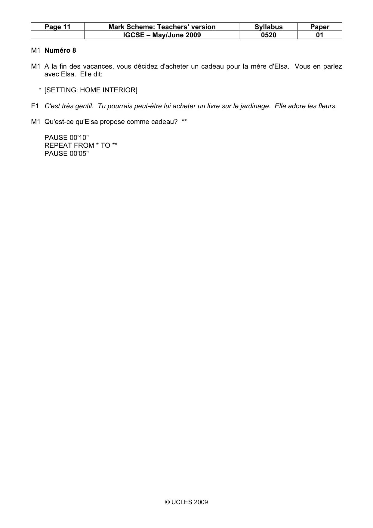 Mark scheme, page 11 of 19
