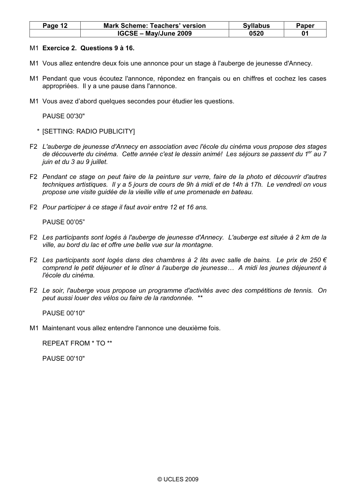 Mark scheme, page 12 of 19
