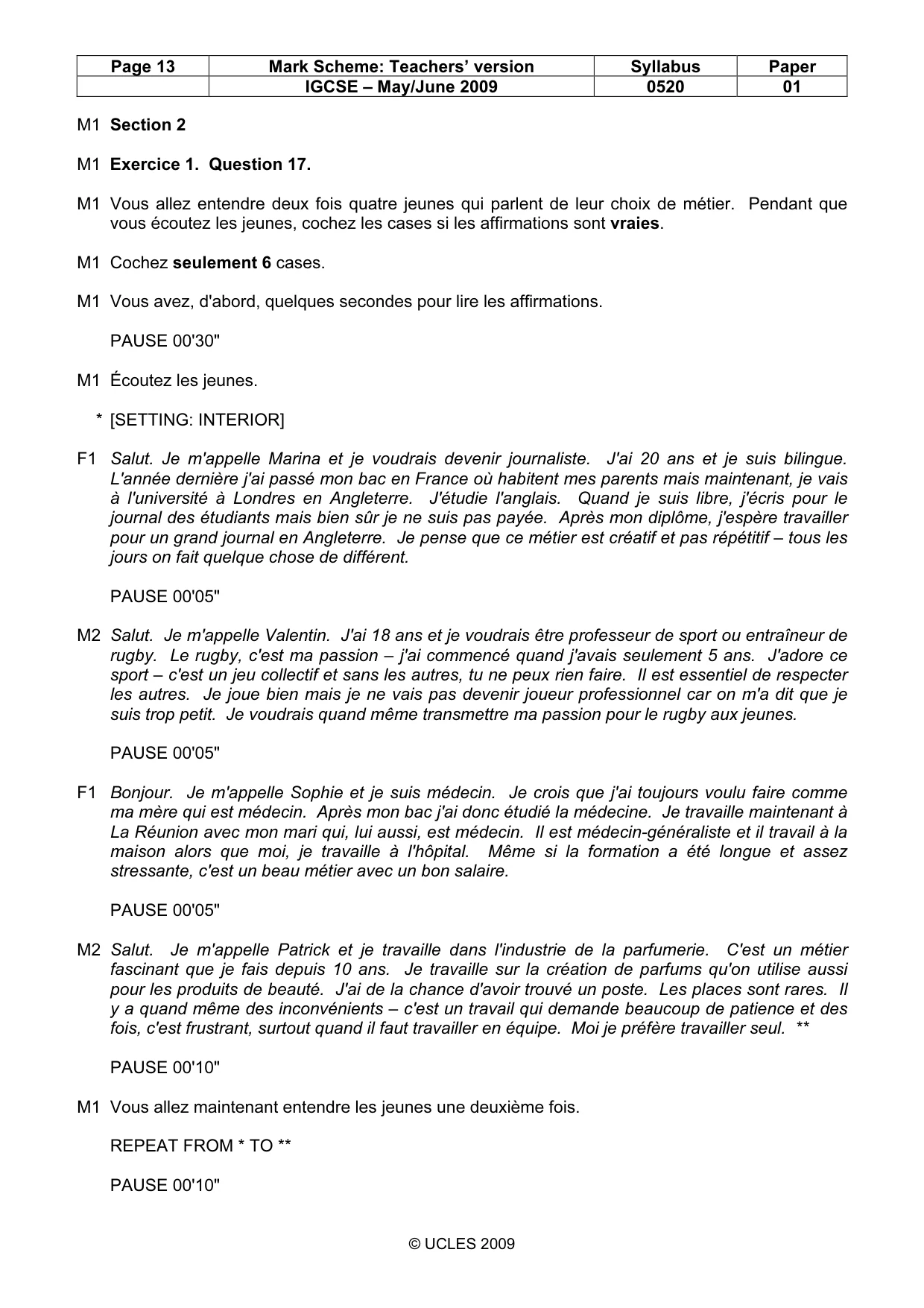 Mark scheme, page 13 of 19