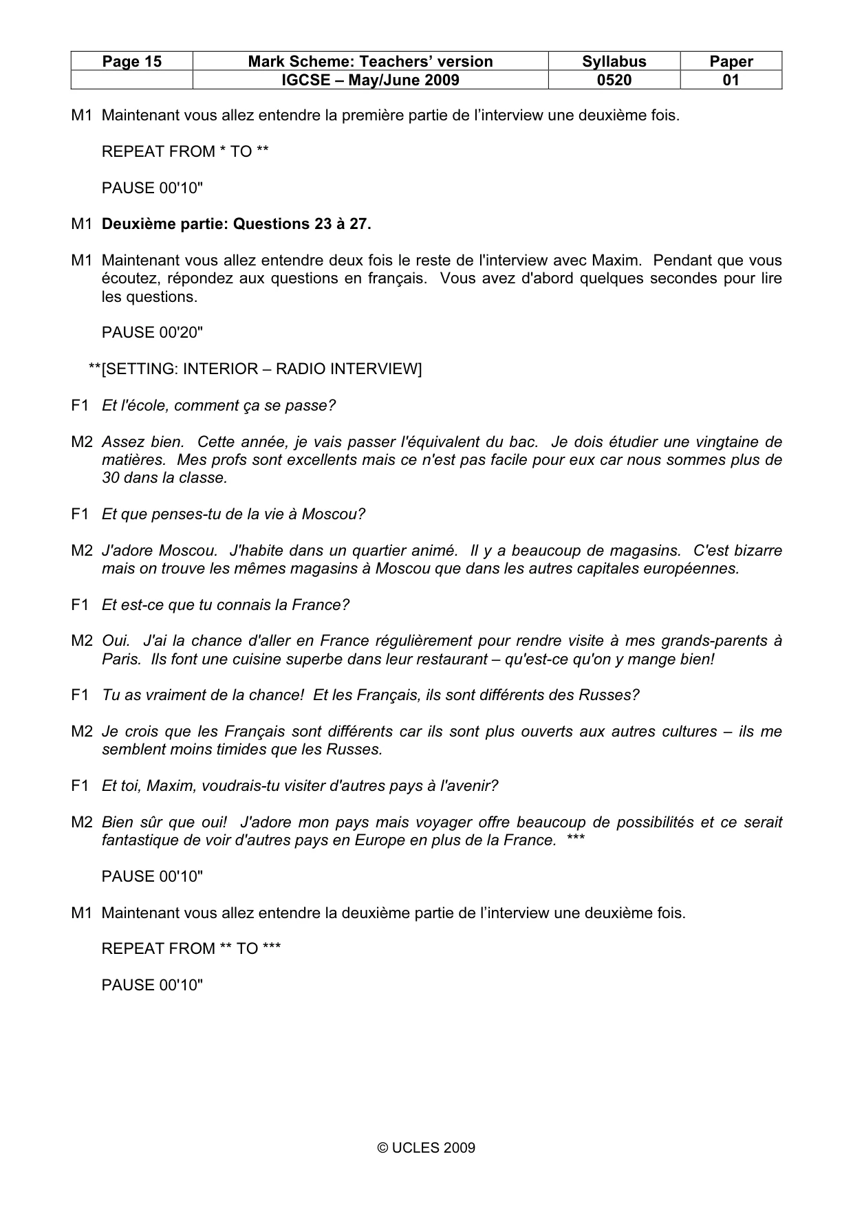 Mark scheme, page 15 of 19