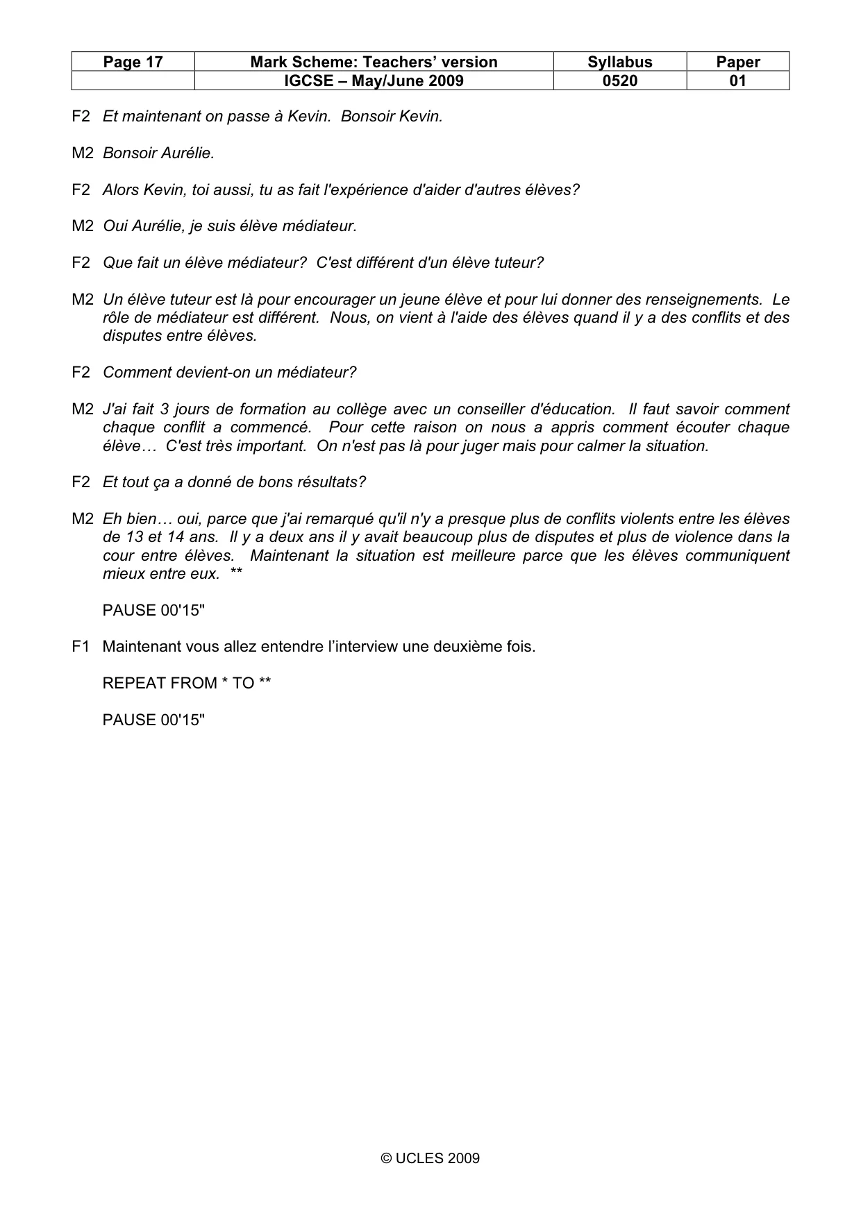 Mark scheme, page 17 of 19