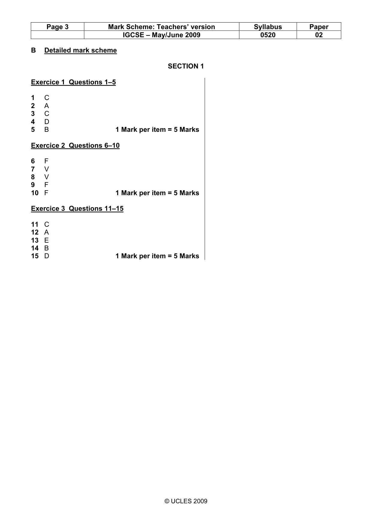 Mark scheme, page 3 of 11