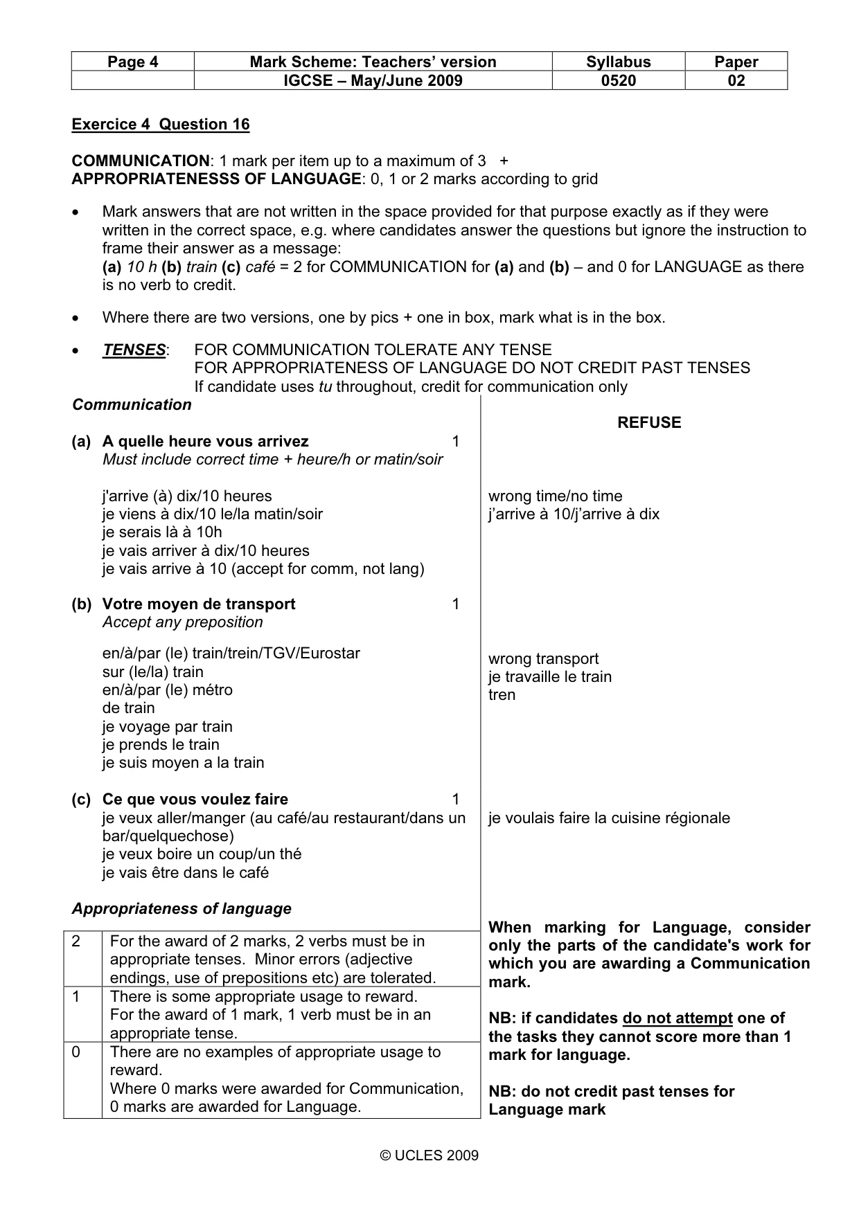 Mark scheme, page 4 of 11