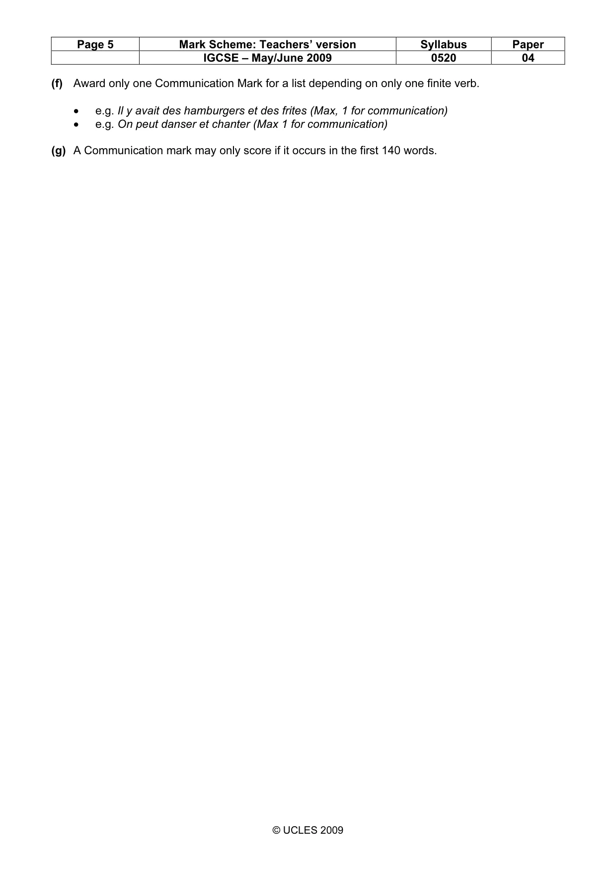 Mark scheme, page 5 of 17