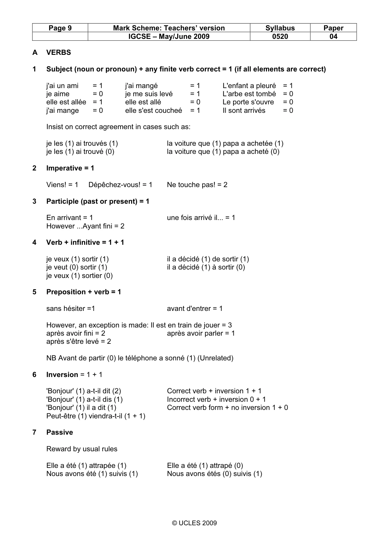 Mark scheme, page 9 of 17