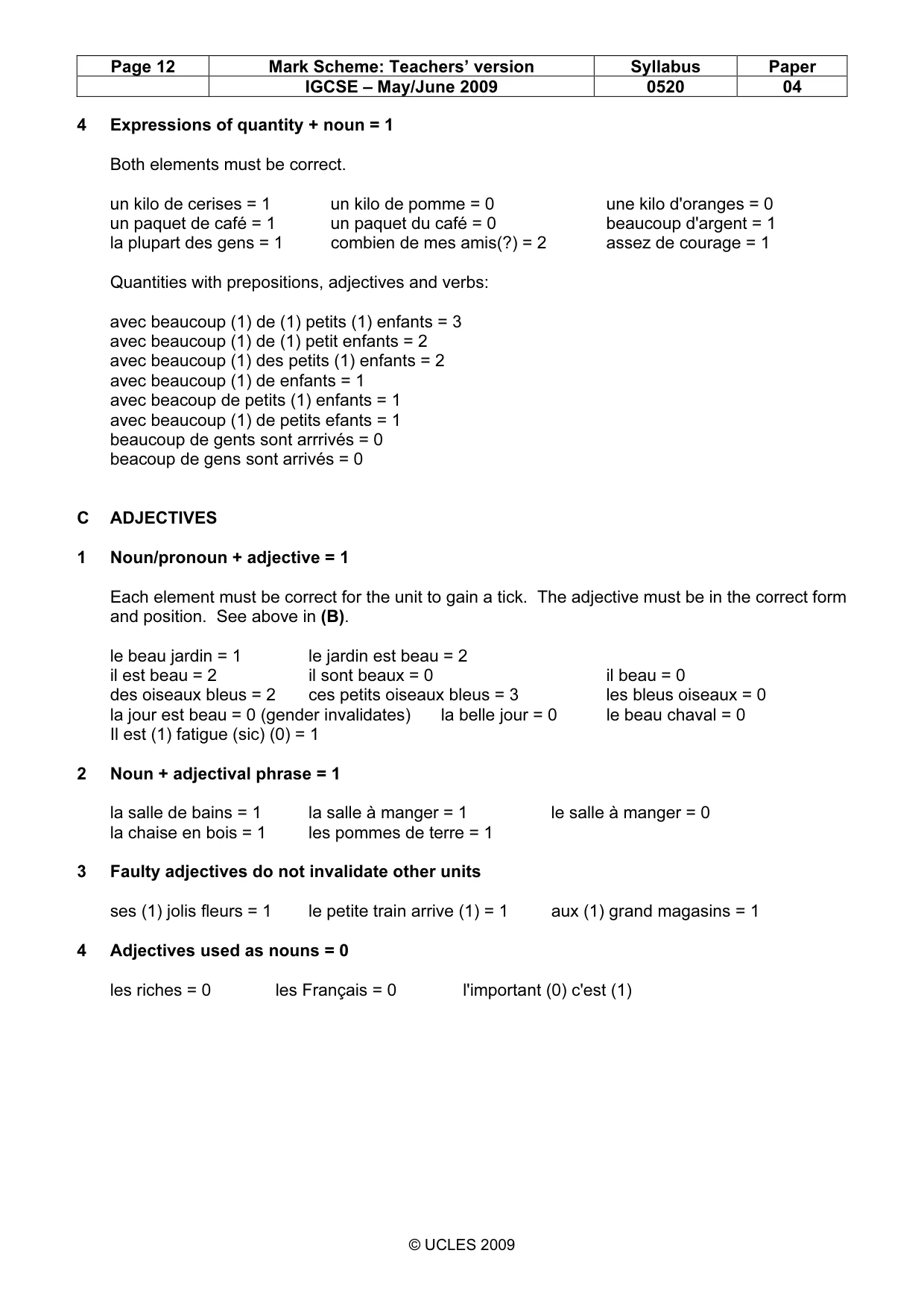 Mark scheme, page 12 of 17