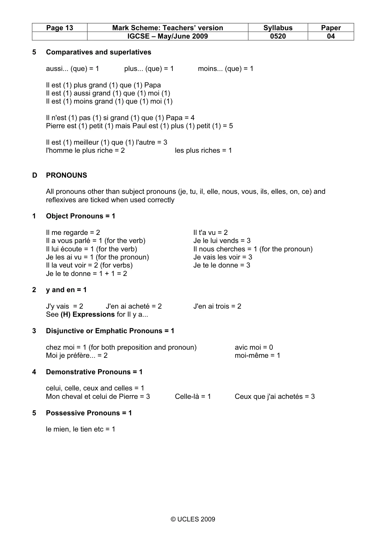 Mark scheme, page 13 of 17