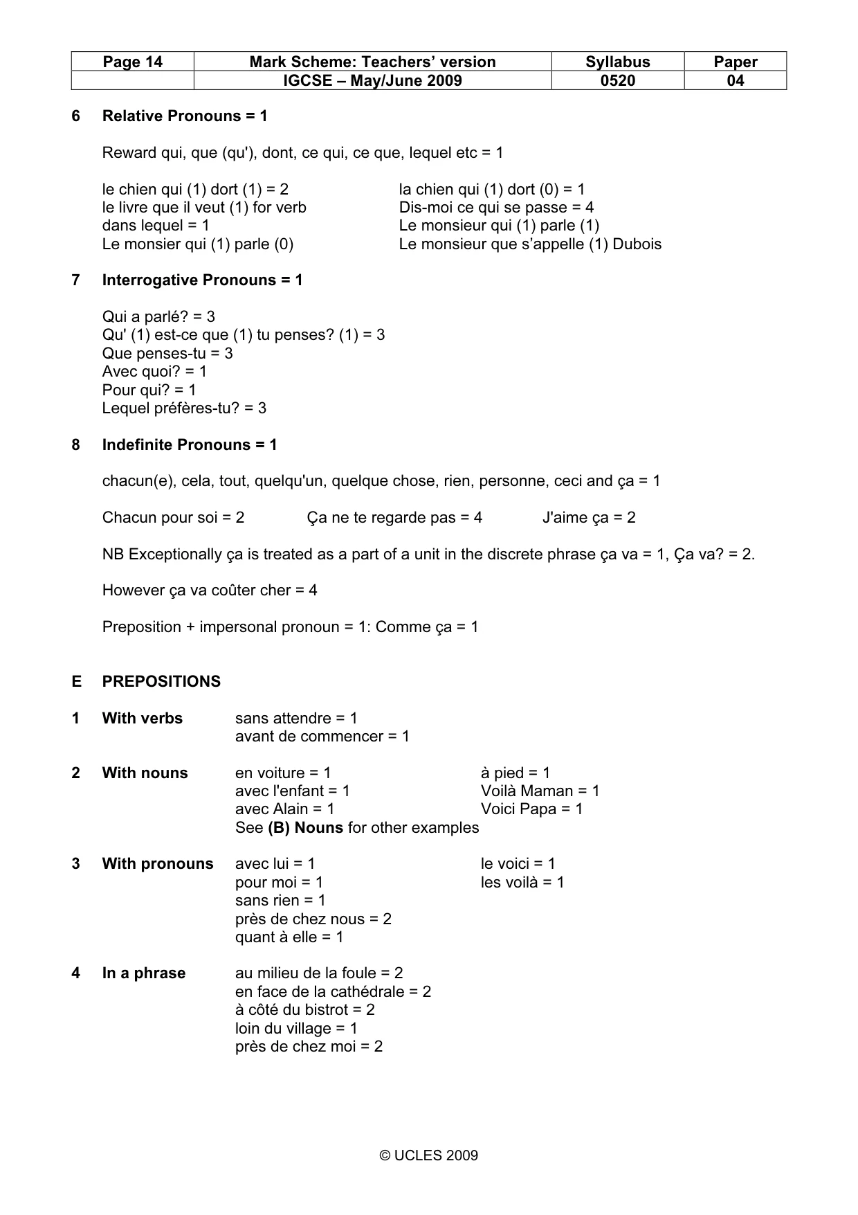 Mark scheme, page 14 of 17