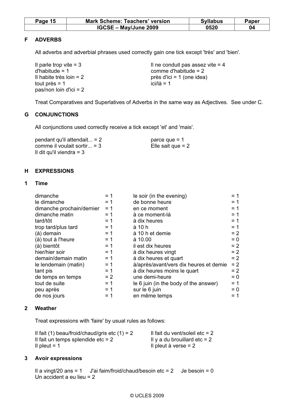 Mark scheme, page 15 of 17