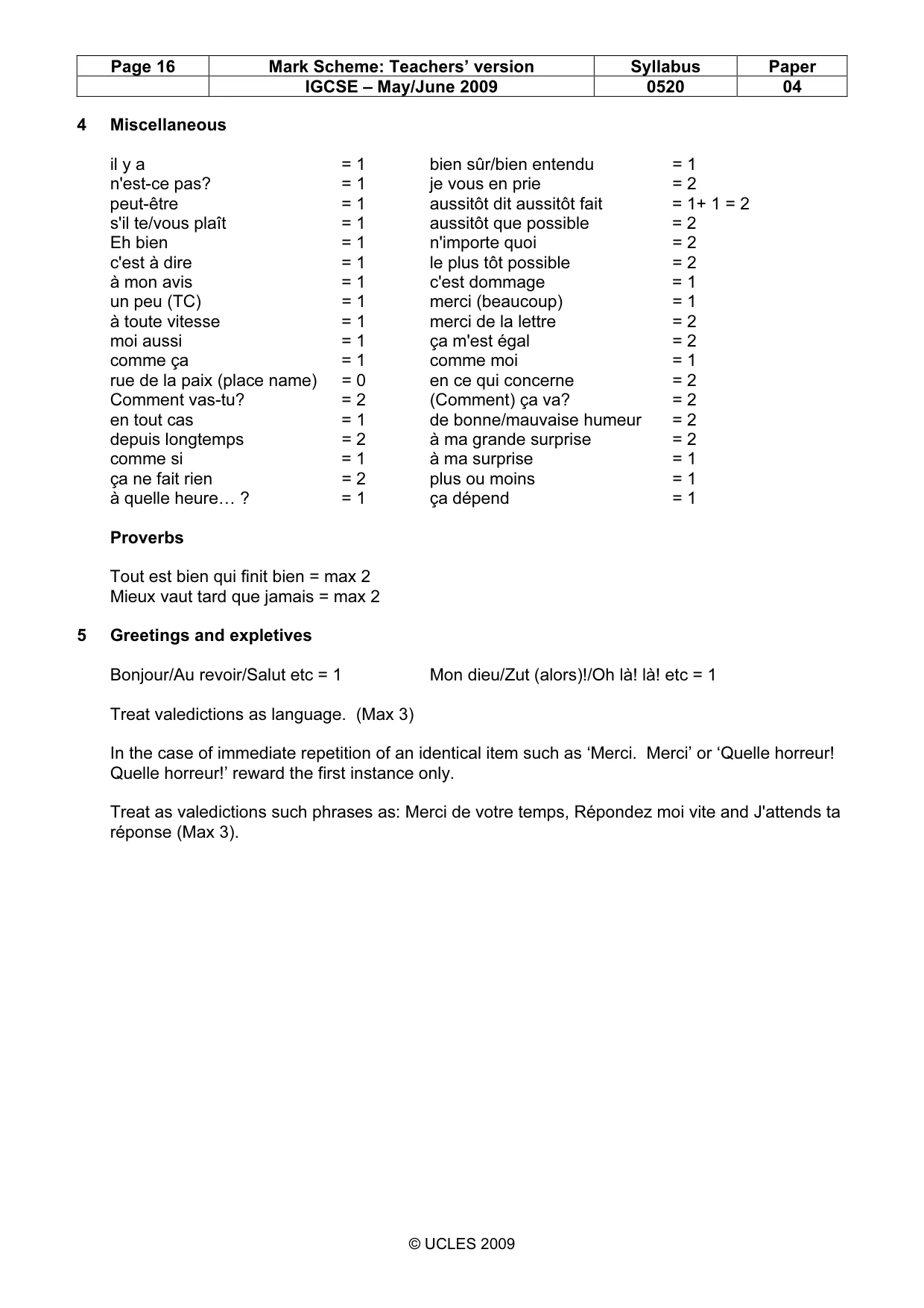 Mark scheme, page 16 of 17
