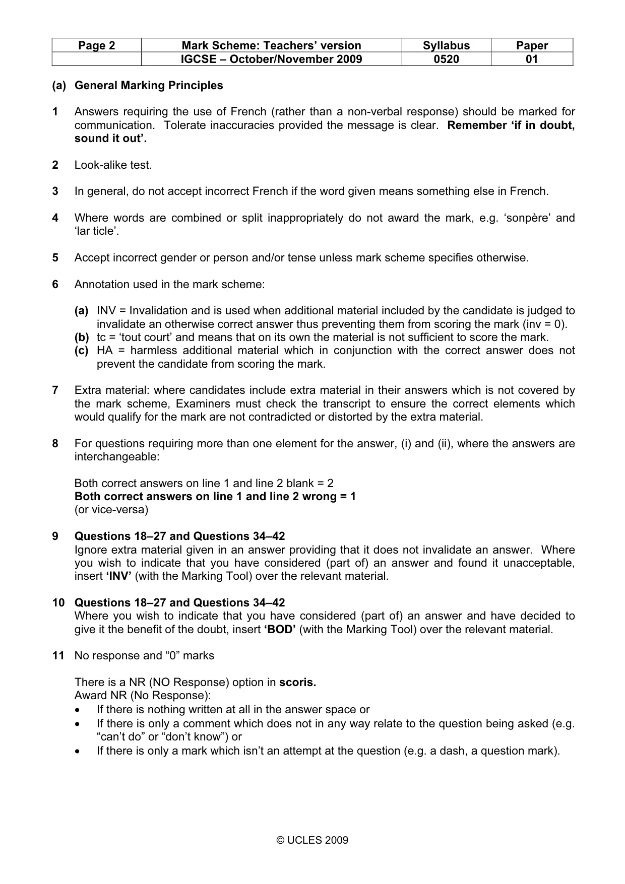 Mark scheme, page 2 of 18