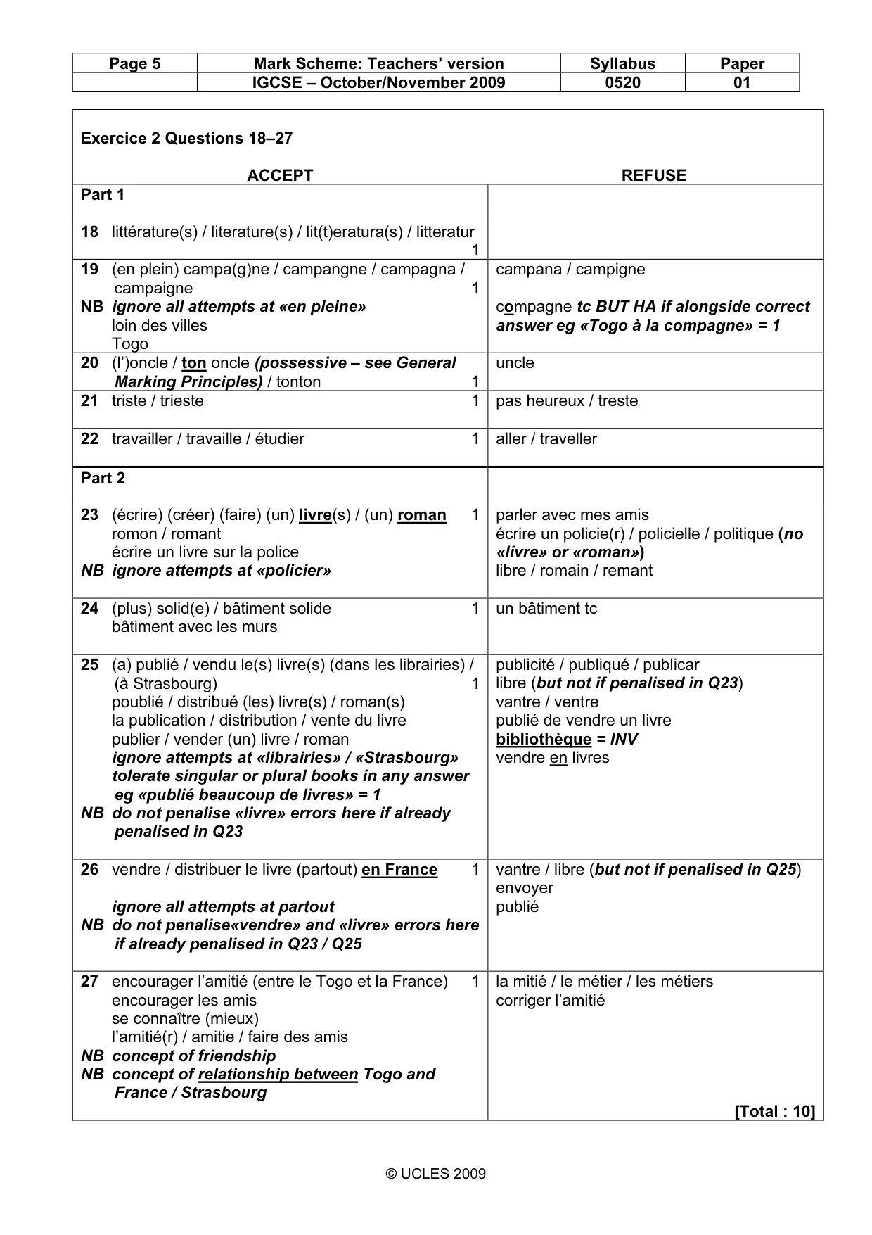 Mark scheme, page 5 of 18