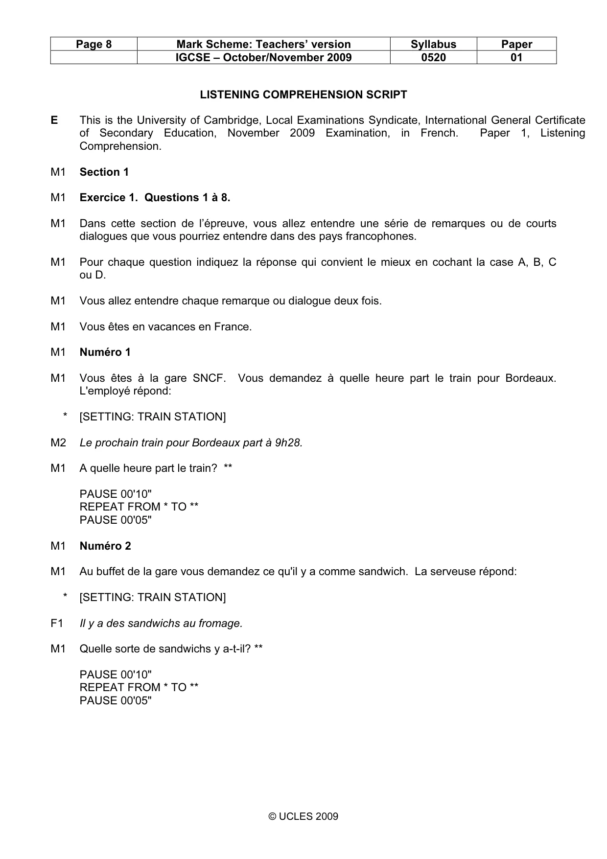 Mark scheme, page 8 of 18