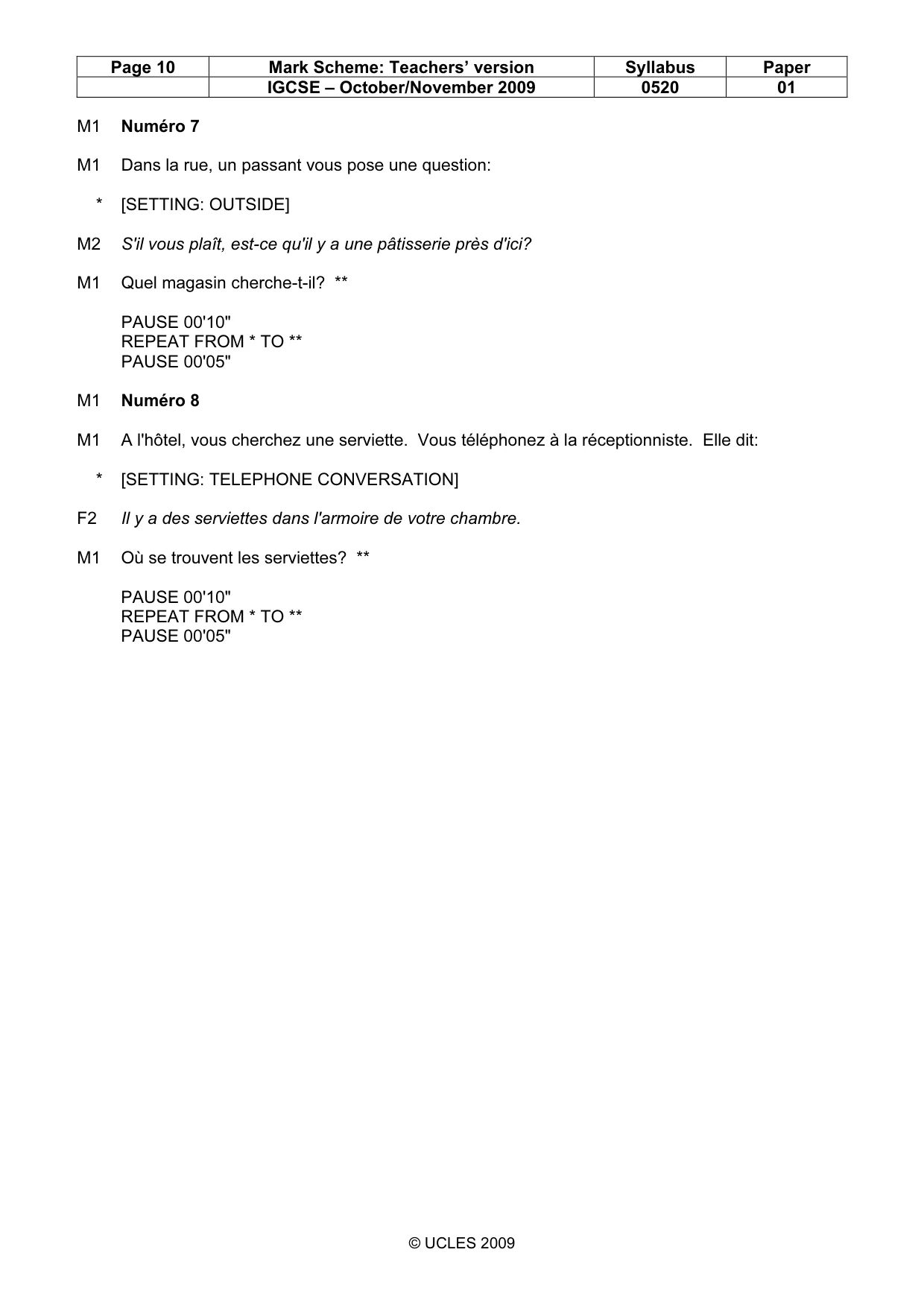 Mark scheme, page 10 of 18