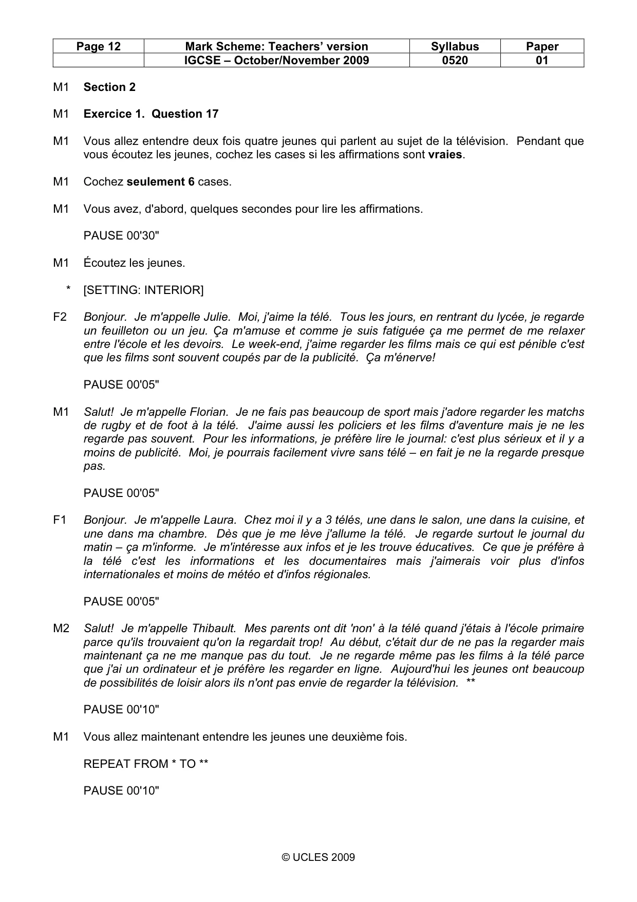 Mark scheme, page 12 of 18