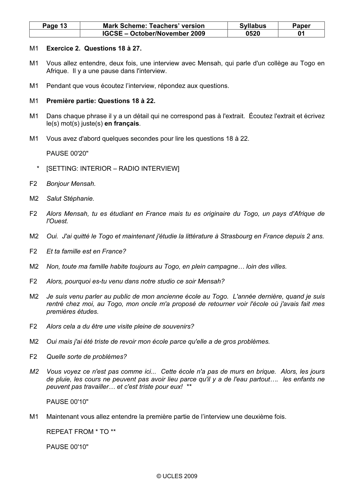 Mark scheme, page 13 of 18
