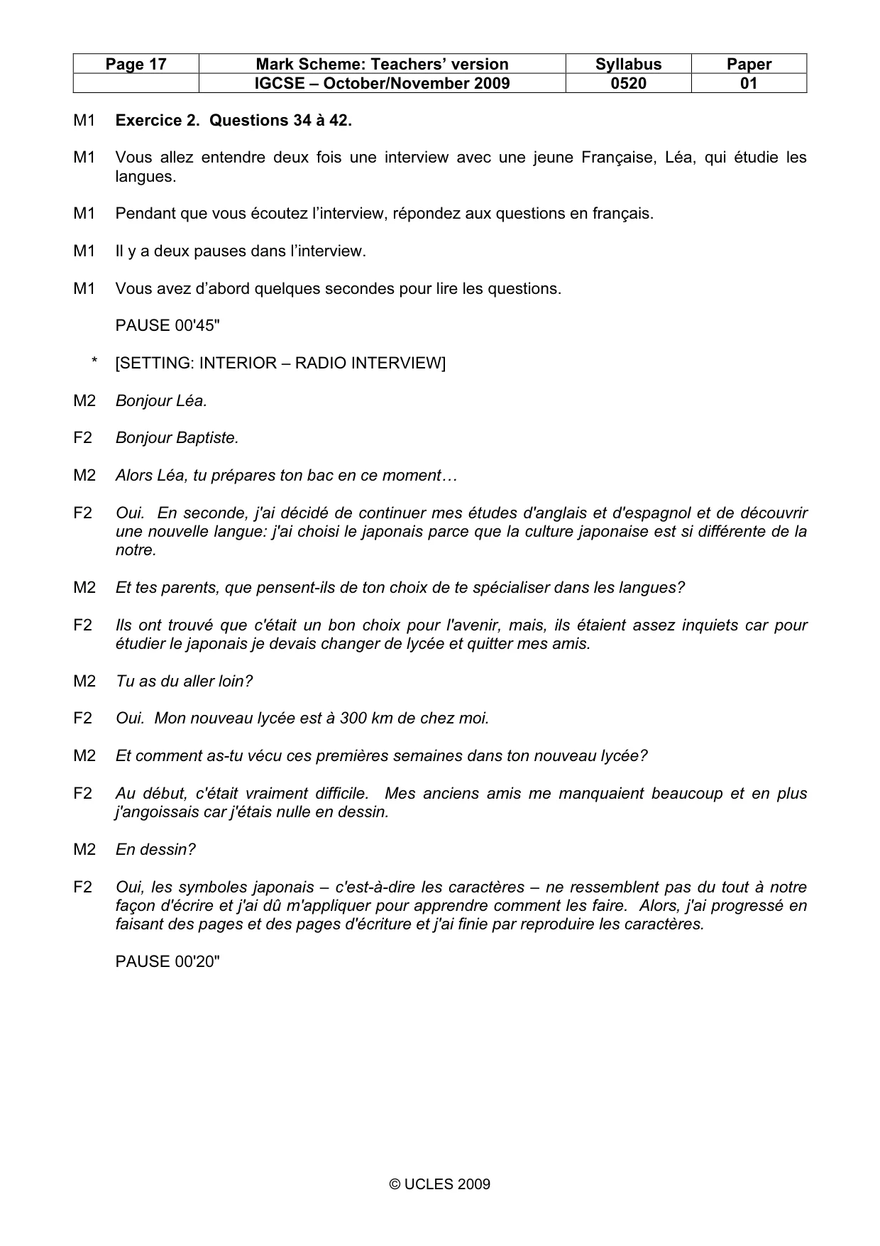 Mark scheme, page 17 of 18