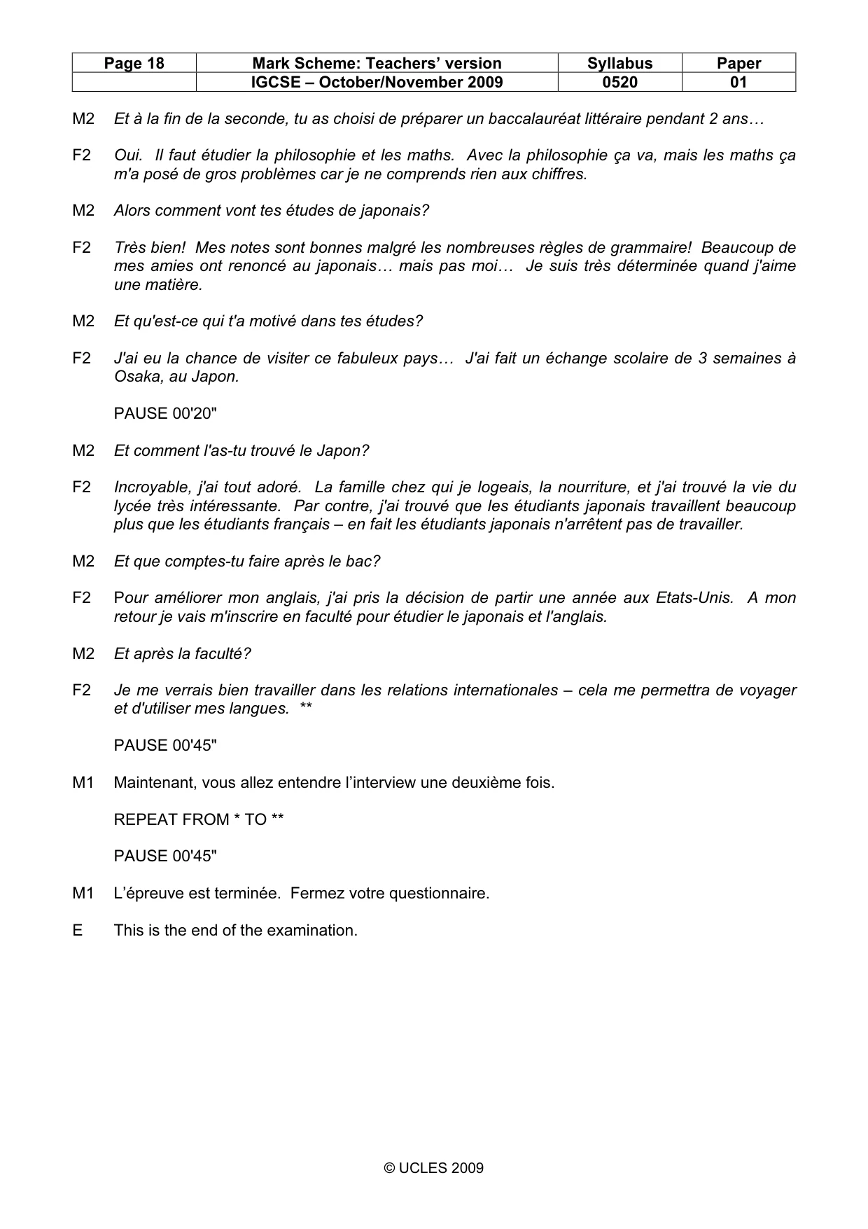 Mark scheme, page 18 of 18