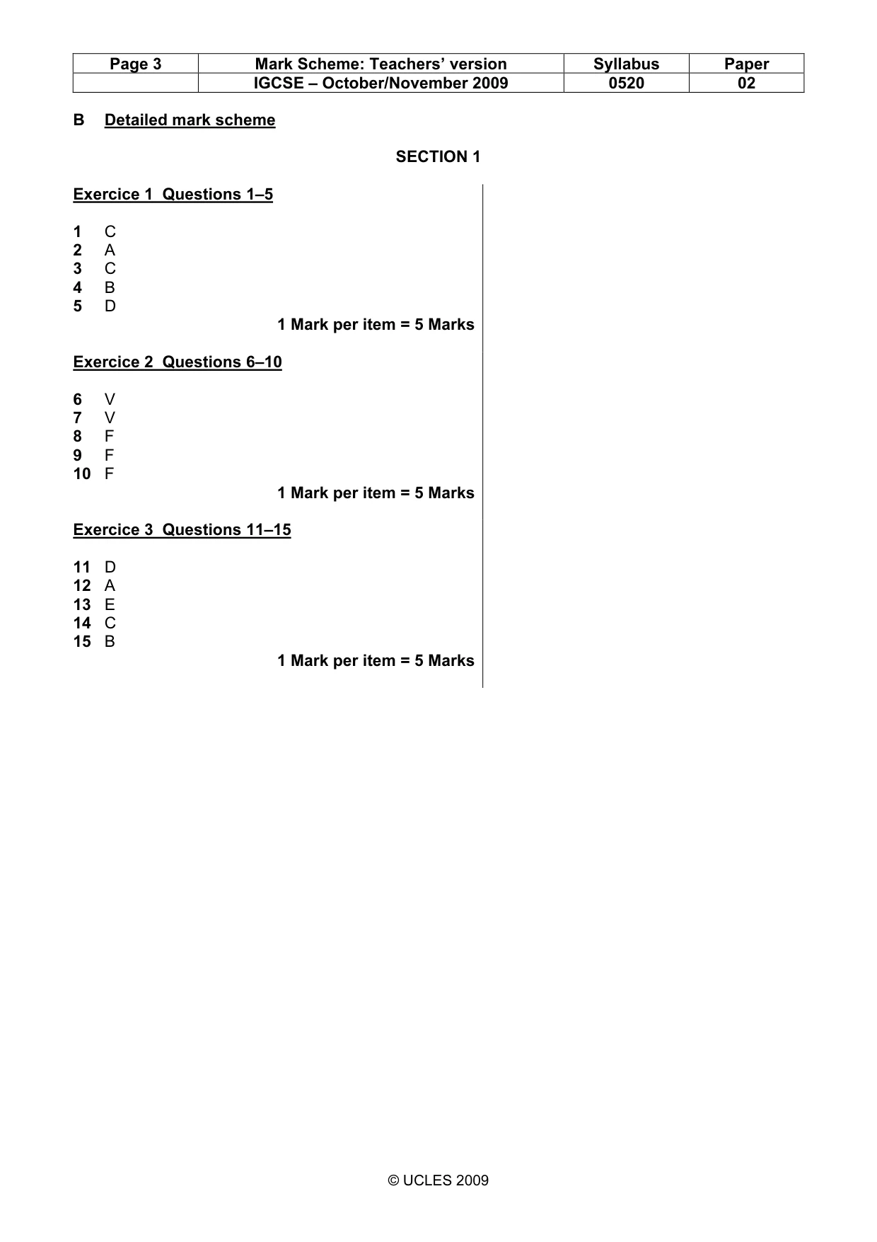 Mark scheme, page 3 of 10