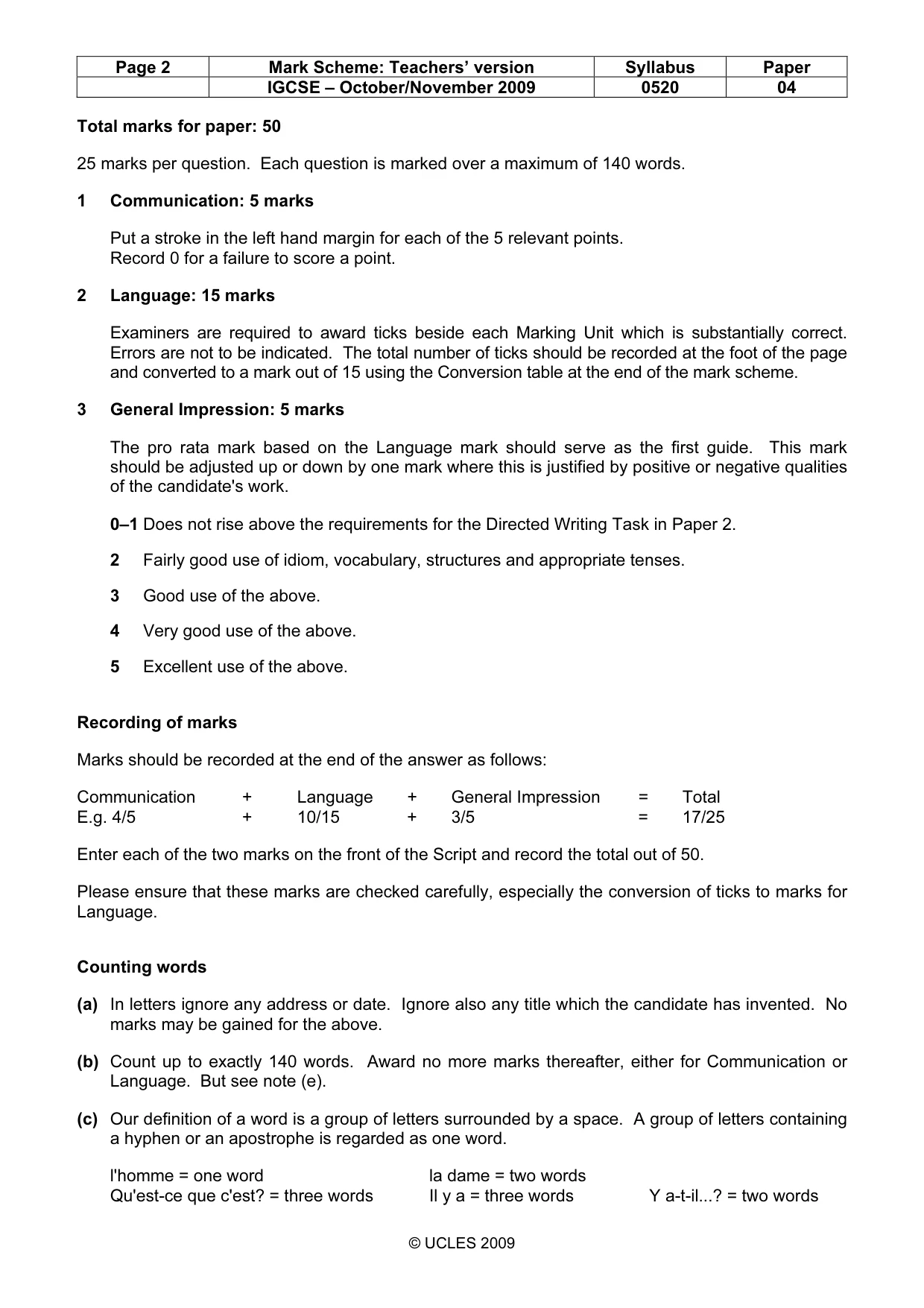 Mark scheme, page 2 of 16