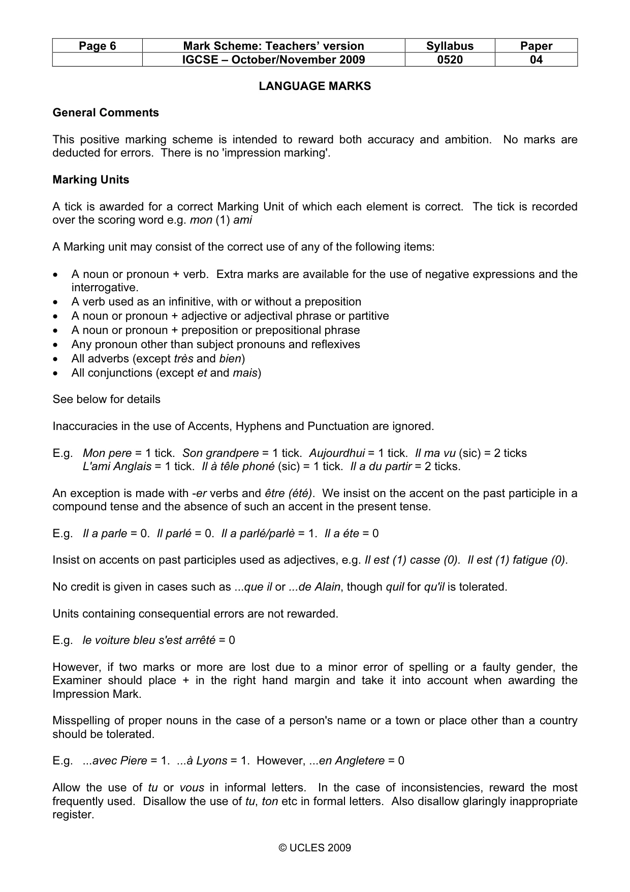 Mark scheme, page 6 of 16