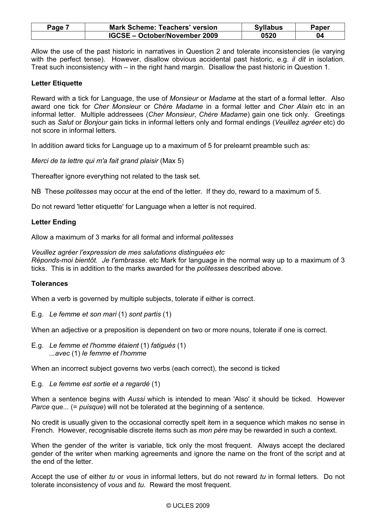 Mark scheme, page 7 of 16