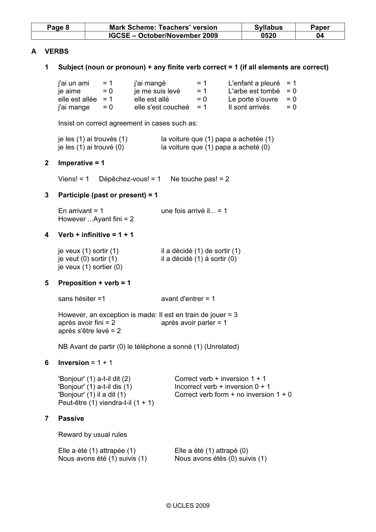 Mark scheme, page 8 of 16