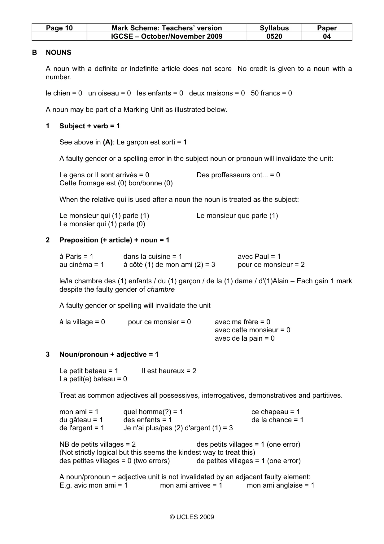 Mark scheme, page 10 of 16