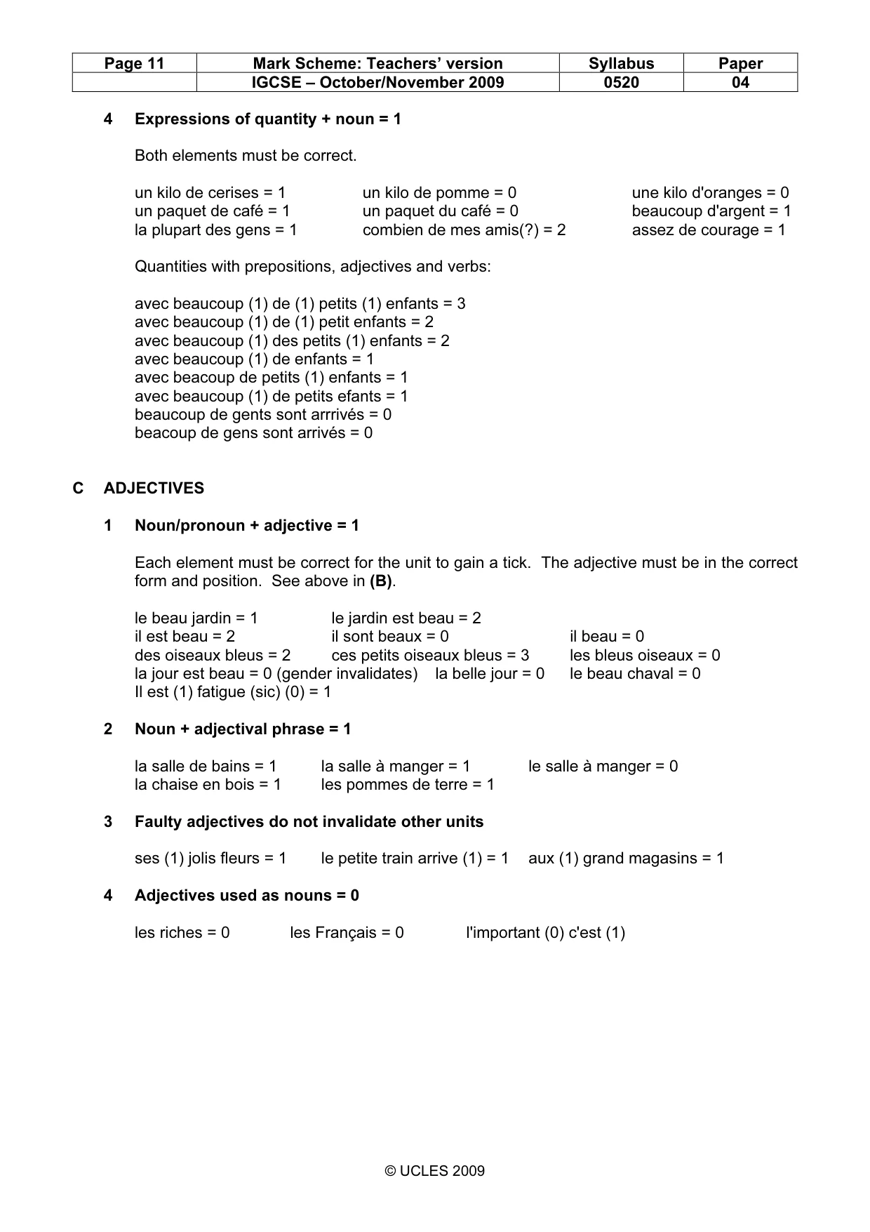 Mark scheme, page 11 of 16
