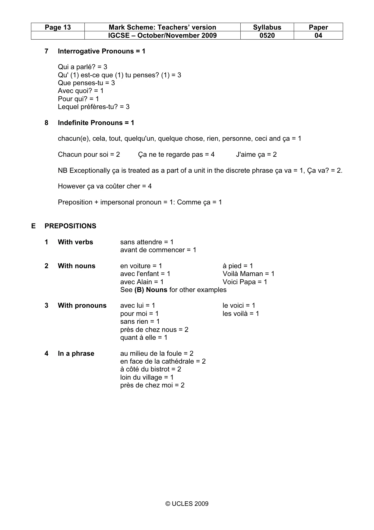 Mark scheme, page 13 of 16