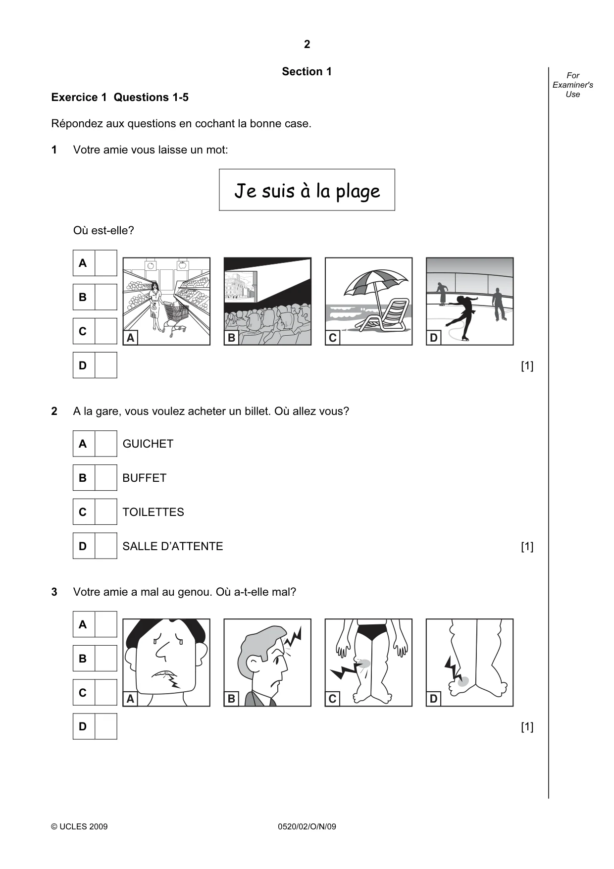 Cambridge IGCSE French - Foreign Language 0520 2009 Oct/Nov Paper 2 · Variant 1 question paper, page 2 of 16