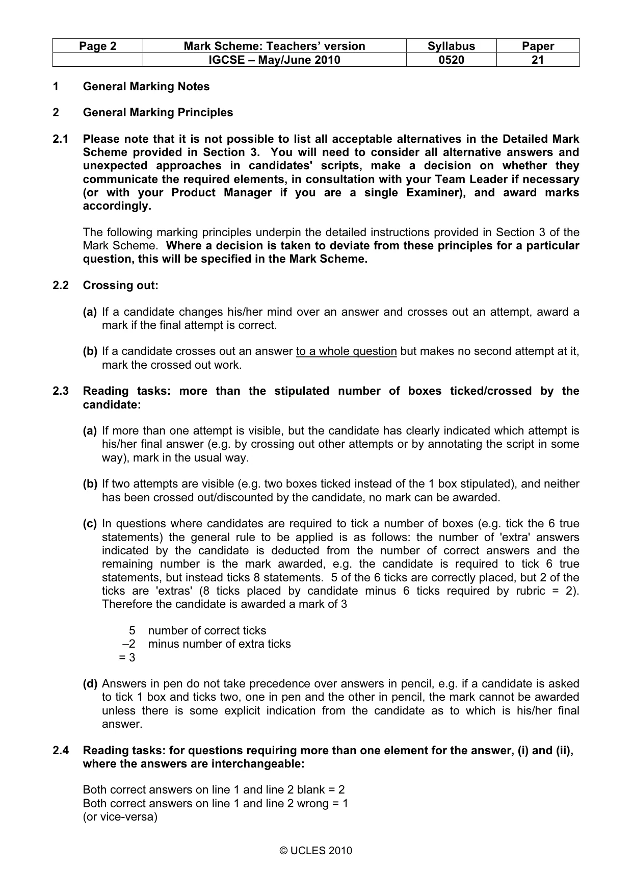 Mark scheme, page 2 of 14