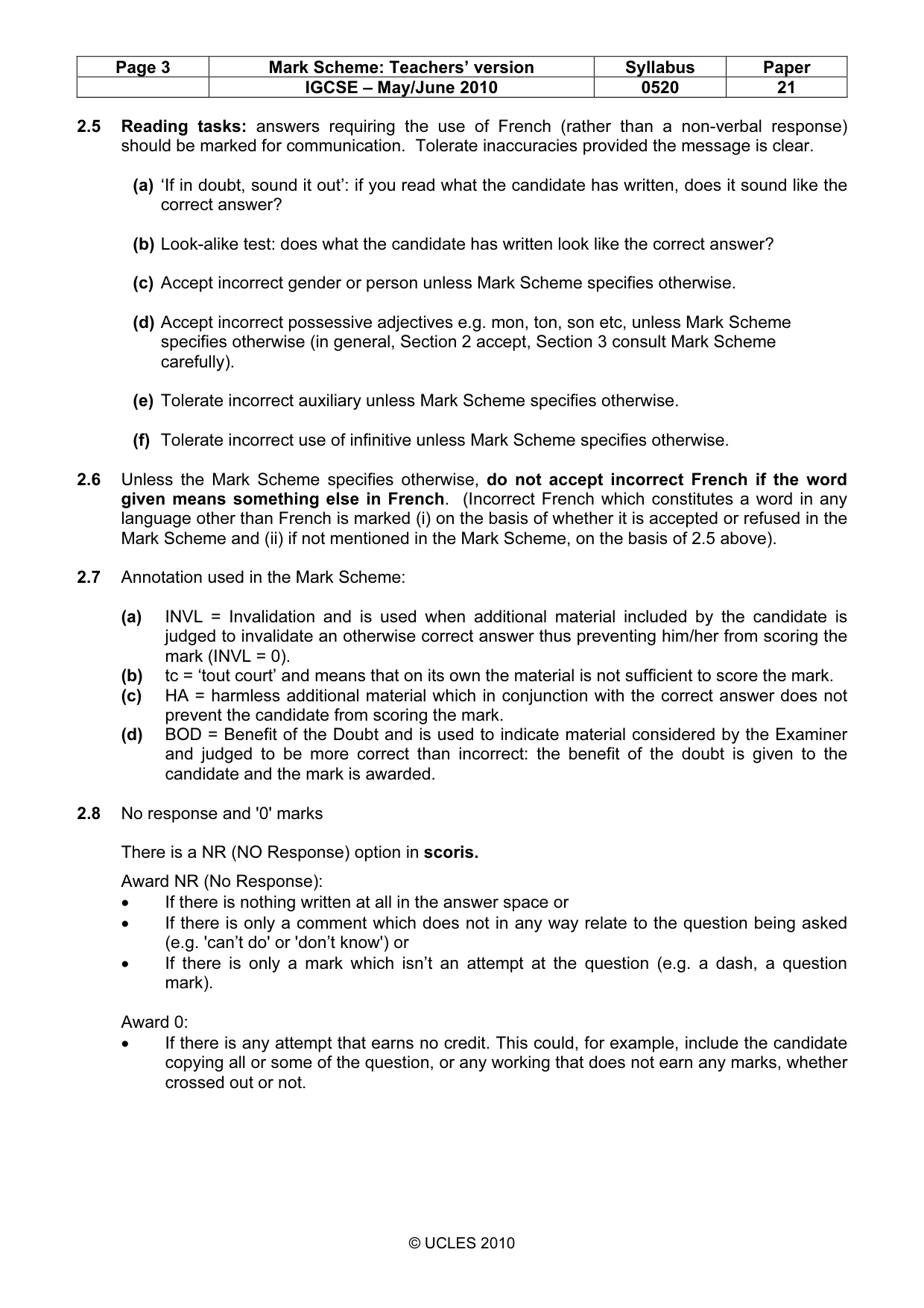 Mark scheme, page 3 of 14